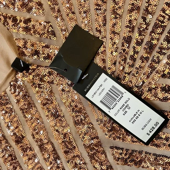 bcbg rose gold dress BCBG | Dresses | Bcbg Sequin Rose Gold Night Out Dress